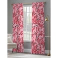 thumbnail image 4 of Chinese Flowers Sheer Curtains 96 Inch Length 2 Panels Set Window Treatments, Spring Pink Peach Blossoms Floral Rod Pocket Semi Curtains for Living Room/Bedroom/Kitchen Décor, 104"W x 96"L, 4 of 7