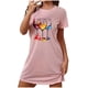 thumbnail image 2 of Camisón corto de talla grande para mujer, camisón de manga corta con estampado de pecho a la moda, camisón para mujer, 2 of 5