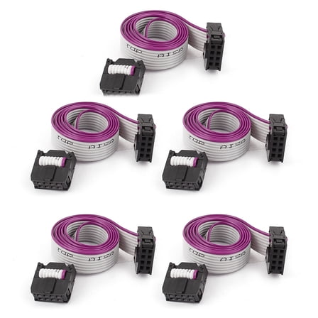 5pcs FC8P 8-Pin IDC Socket Extension Flat Ribbon Cable Wire 40cm 16inch