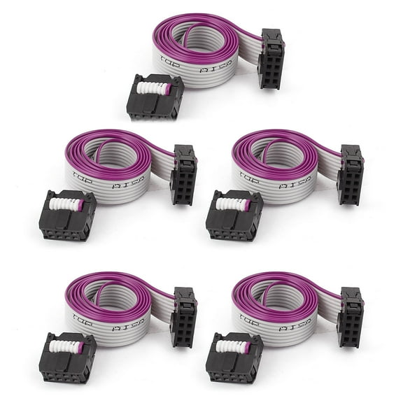 5pcs FC8P 8-Pin IDC Socket Extension Flat Ribbon Cable Wire 40cm 16inch