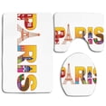 thumbnail image 1 of ABPHQTO París París Francia Skyline Iconos Culturales Ciudad Histórica Con Arte Juego de alfombras de baño de 3 piezas Alfombra de baño Alfombra de contorno y tapa de inodoro ABPHQTO Cont-CHAPPLE-31195, 1 of 2