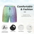 thumbnail image 5 of Balery Beautiful Glitter Mens Swim Trunks Swim Shorts for Men Quick Dry Inseam Beach Shorts with Compression Liner Pocket-Small, 5 of 9
