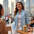 thumbnail image 3 of Agnes Orinda Women's Plus Size Button Down Long Sleeve Denim Shirts 4X Pale Blue, 3 of 8