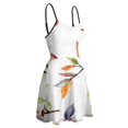 thumbnail image 4 of Colorful Autumn Watercolor Leaves Sweet Elegant Slip Dress Women Korean Kawaii Dress, 4 of 6