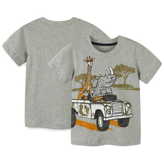 YTDSCS Toddler Kids Boys Cartoon Printing T-Shirts Baby Boys Short Sleeve Summer Tops Breathable Tees for 2-7 Years