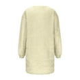 thumbnail image 5 of ClodeEU Women's Plush Pullover Sweater Dress, Long Sleeve V Neck Sweatshirt,Loose Oversized Sweaters Dresses Beige,Womens Plus XL, 5 of 8