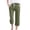 Army Green #153, variant on Capris Pants for Women Cotton Linen Casual Summer 2026 Straight Wide Leg Loose Drawstring Elastic Waist Cropped Trouser Army Green M