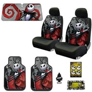 YupbizAuto New 13 Pieces Nightmare Before Christmas Jack Skellington Ghostly Car Truck SUV Seat Covers Floor Mat Bundle Set
