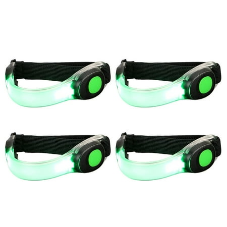 

4pcs Practical LED Night Running Lamp Safety Night Running Gear Flash Strobe for Runners Joggers Bikers Walkers (Green)