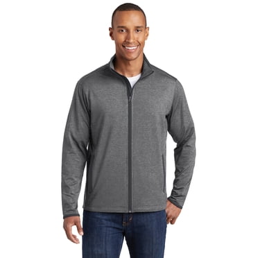 Sport-Tek Veste à Fermeture Éclair Complète Contrastée Extensible Sport-Wick. St853 2TG Gris Anthracite Chiné/ Gris Anthracite
