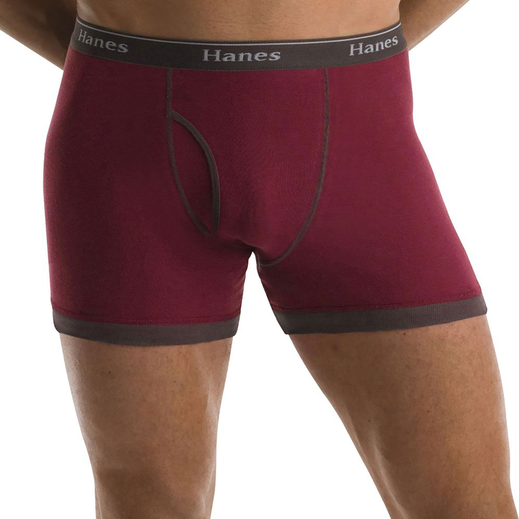 Hanes Men S No Ride Up Ringer Boxer Briefs Comfort Waistb Pack