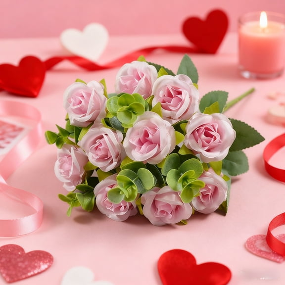 CREATITOY 1 Pc Artificial Money Rose Bouquet - Faux Flower Decor Accessory