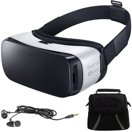 Samsung Gear VR Virtual Reality Headset - SM-R322NZWAXAR - Ear Buds/Bag Bundle includes Gear VR Headset, Metal Ear Buds and Gadget Bag