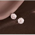 thumbnail image 4 of Solid 925 Sterling Silver Camellia Flower Stud Earrings for Women Teens Flower Stud Earrings Pearl Studs, 4 of 12