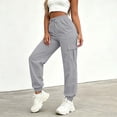 thumbnail image 5 of Cmfcve Cargo Pants for Women Lightweight Hiking Pants High Waist Drawstring Casual Joggers with Pockets, 5 of 6