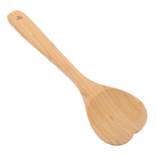 Cuchara de madera en forma de corazón Cucharas de sopa multifunción Mezcla de bambú para servir alimentos Revolver