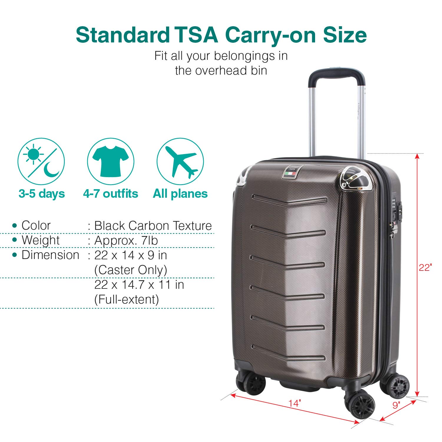 22 x 14 x 9 inches bolsa