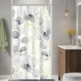 thumbnail image 3 of Black Eucalyptus Shower Curtain, Abstract Black and Gold Spring Botanical Shower Curtain Set with Hooks Waterproof Fabric Watercolor Plant Leaves Bathroom Decor, 72x72 Inch, 3 of 6