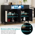 thumbnail image 4 of Bingirl Buffet Bahut en Rotin avec 2 Tiroirs pour Rangement (Noir), 4 of 7