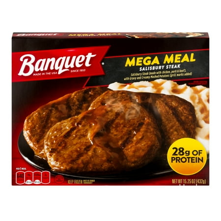 Banquet Mega Meal Salisbury Steak, 15.25 OZ - Walmart.com