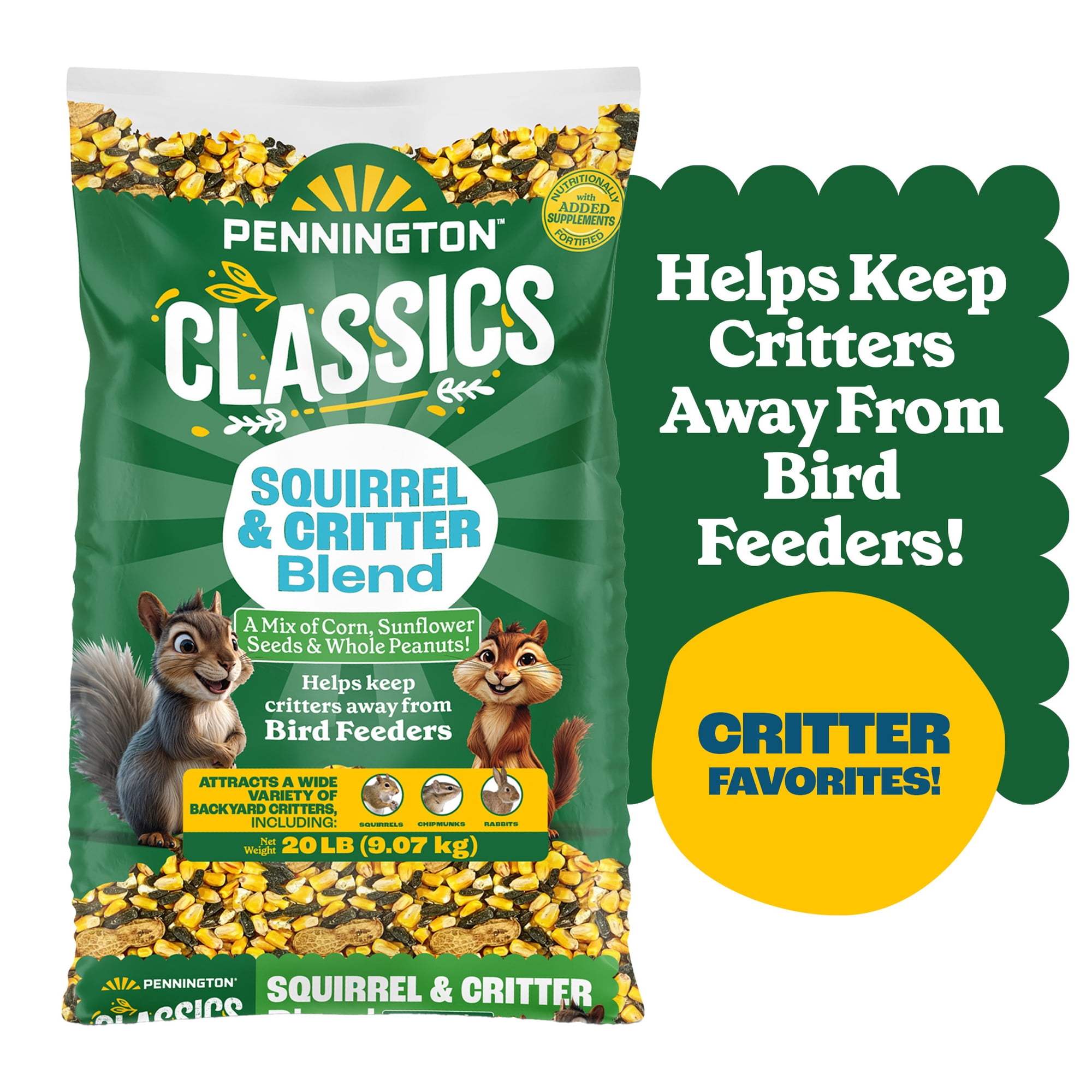 Pennington Classics Squirrel & Critter Blend Wildlife Food, 20 Pounds