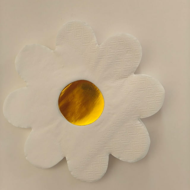 40 servilletas de papel con diseño de margaritas para fiestas de cumpleaños, bodas, servilletas florales decorativas para vajilla, suministros para fiestas con forma de flor para reuniones en el jar