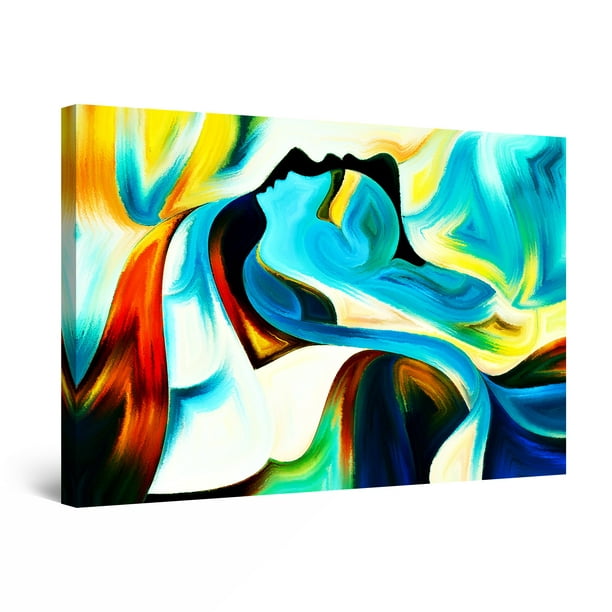 Startonight Canvas Wall Art Woman Meditation Abstract Painting Deep Meaning Framed 24 X 36 Nbsp Com - Canvas Wall Art Meaning