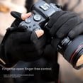 thumbnail image 3 of Guantes de invierno para hombre y mujer, de gamuza, forrados con vellón, cálidos, para ciclismo, otoño e invierno, bonitos guantes de cuero con pantalla táctil, impermeables, con dedos abiertos, 3 of 5