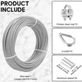 thumbnail image 2 of 41PCS Stainless Steel Wire Rope Kit Rust Resistant Cable Wire Set Versatile Enduring Cable Rope for Clothesline Plant Support String Light, 2 of 11