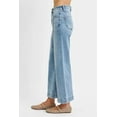 thumbnail image 5 of Womens Plus Size High Rise Crop Wide Leg Jeans Light Blue Wash with Front Seam Detailing and Five Pocket Design Stretch, 5 of 7