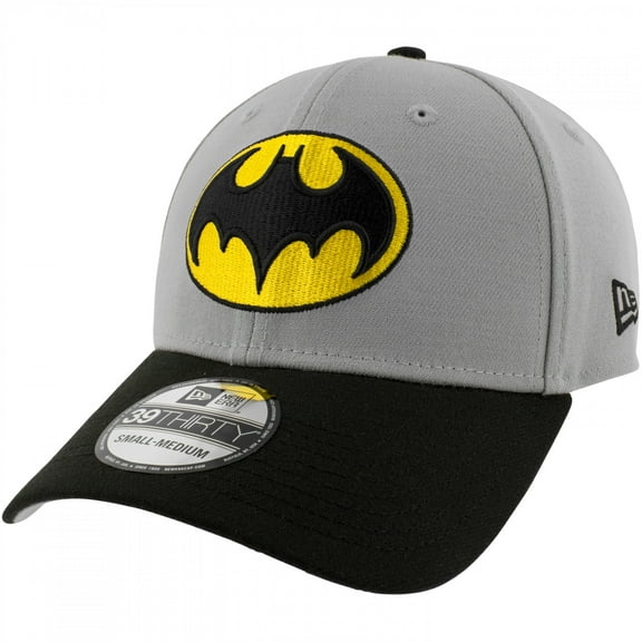 Batman The Animated Series Chest Logo New Era 39Thirty Fitted Hat-Medium/Large