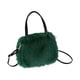 thumbnail image 2 of Bolso de mano de felpa para mujer, bolso bandolera suave y portátil para ir al trabajo o de vacaciones. Verde oscuro, 2 of 8