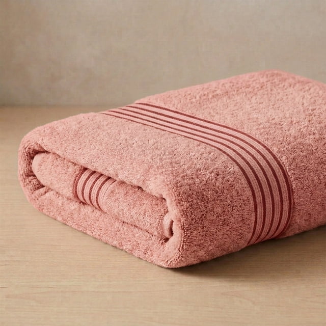 Toalla Baño Completo colores varios, 150x80cm - 620gr Suave Y Absorbente- Cenefa Bordada - CORAL 5