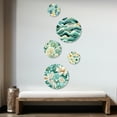 thumbnail image 2 of Designart "Boho Emerald Dahlia Dream" Floral Round Wall Art Set Of 5 - Green Cottage Wall Living Room Decor Set, 2 of 6