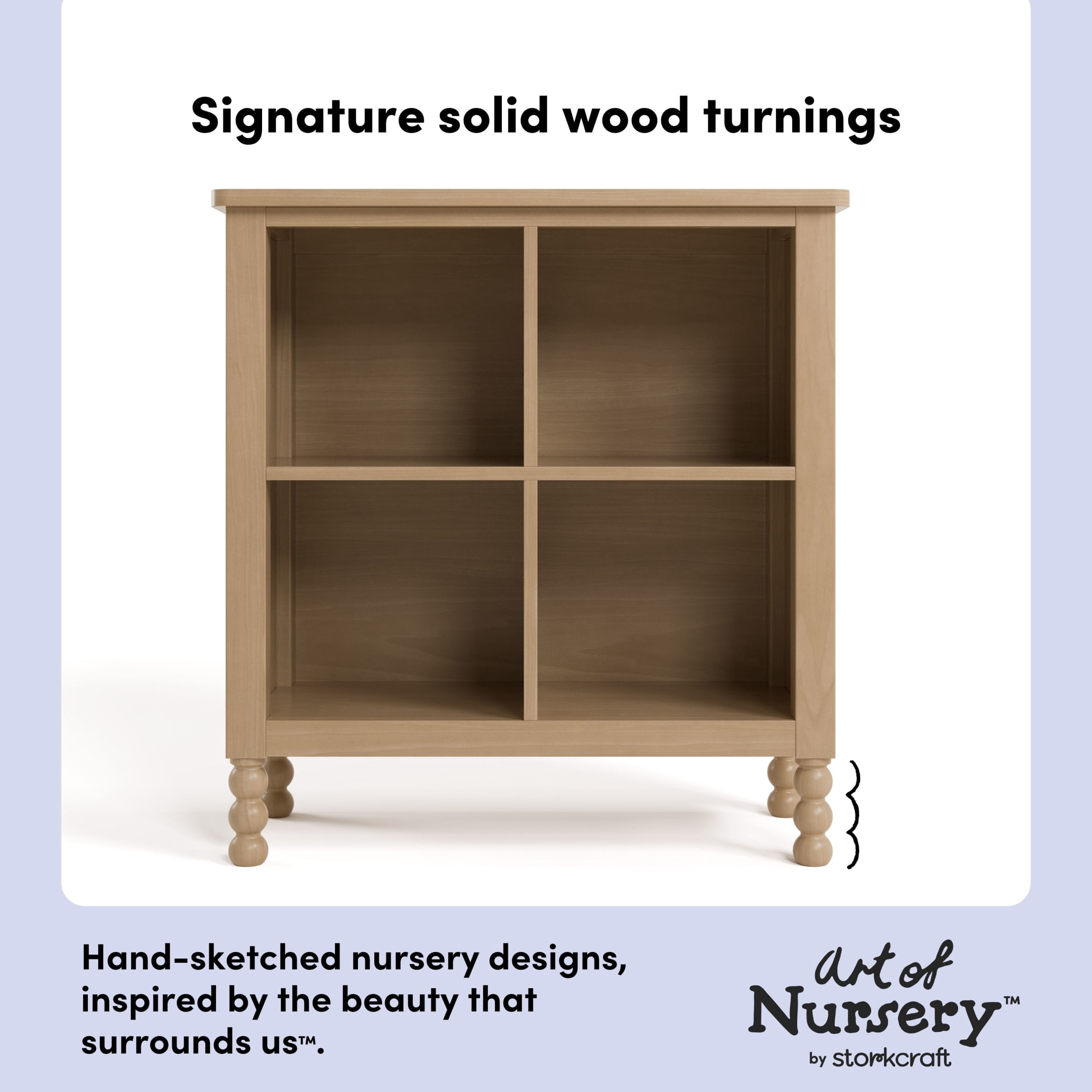 Art of Nursery by Storkcraft Rio 4 Cube Storage Organizer Kids Bookcase - Driftwood