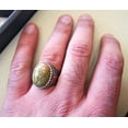 thumbnail image 2 of Unakite Jasper Mens Ring, Natural Unakite Jasper Ring, Oxidized, 925 Silver Ring, Birthday Gift, Heavy Mens Ring, Arabic Design, Ottoman Style Ring, Christmas, Turkey Mens Signet Ring, 2 of 6