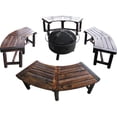 thumbnail image 2 of Leigh Country Char-Log Curved Wood Outdoor Bench, 2 of 5