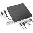 thumbnail image 1 of External DVD Optical Drive, USB 3.0 Type-C DVD Player with 4 USB Ports and SD Card Reader, Portable Disk Drive, Compatible Laptop Desktop PC Windows MacBook Mac Linux/OS, 1 of 8