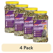 (4 pack) 3-D Pet Products Premium Cockatiel Bird Food Seeds, with Probiotics, 4.5 lb. Stay Fresh Jar