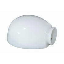 B&P Lamp® Half Shell Design Mid-Century Modern Bathroom Fixture Shade In Opal Glass With 2 1/4 Inch Lipped Fitter