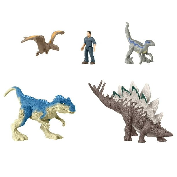 Jurassic World Dominion Mini Figures Themed Pack Of 5 Dinosaur Toys For 3 Year Olds And Up 