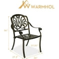 thumbnail image 3 of 2 Piece Outdoor Cast Aluminum Patio Chairs, Bistro Dining Chair Set for Patio Furniture Garden Deck Backyard, Floral Design, 3 of 7