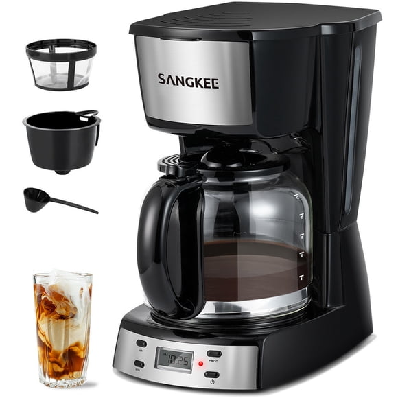 Cafetera por Goteo Sangkee 12 Tazas 1.8L Temporizador Programable 900W