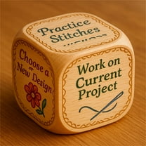 Embroidery Dice Wooden Stitch Selector Game for Crafters Random Project Generator Skill Building Tool Creative Gift Idea