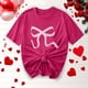 thumbnail image 5 of Primavera Top Mujeres Moda Casual Nueva Cinta de Arco Impresa Cuello Redondo Camiseta de Manga Corta, Camiseta de Cuello Tripulado, 5 of 8