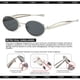 thumbnail image 5 of Gafas de Sol Retro Ovaladas SUNBSR con Montura Metálica Dorada UV400 para Mujer/Hombre, 5 of 9