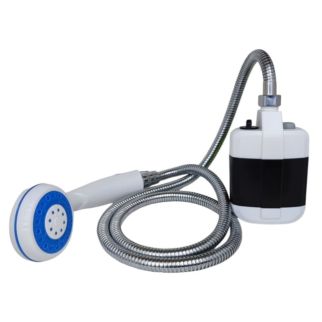 Pompe de Douche de Camping Portable Rechargeable par USB avec 2 Modes de Pulvérisation, Étanche pour Randonnée, Voyage, Plage, Camping