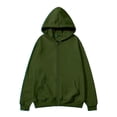 thumbnail image 7 of cfhntfmh Mens Zip up Sweatshirt Casual Drawstring Long Sleeve Hooded Jackets with Pockets Fall Trendy Clothing (Army Green,3X-Large), 7 of 7