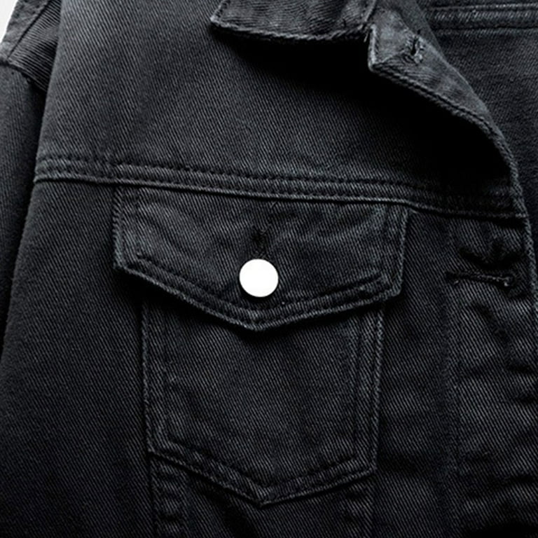 JULMCOMO 2024 Womens Black Denim Jacket Fall Lightweight JULMCOMO 2024 Womens Black Denim Jacket Fall Lightweight
