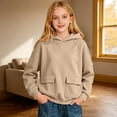 thumbnail image 2 of GobdXE Solid Girls Raglan Long Sleeve Hoodie Pullover Kids Dual Patch Pocket Hooded Sweatshirt Loose Casual Daily Fashion Top, 2 of 4